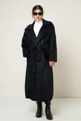 JUNO BELTED COAT (BLACK)