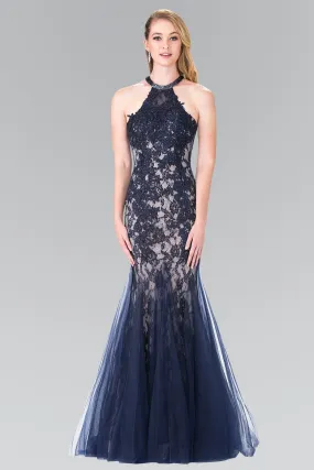 Lace Halter Mermaid Dress by Elizabeth K GL2243