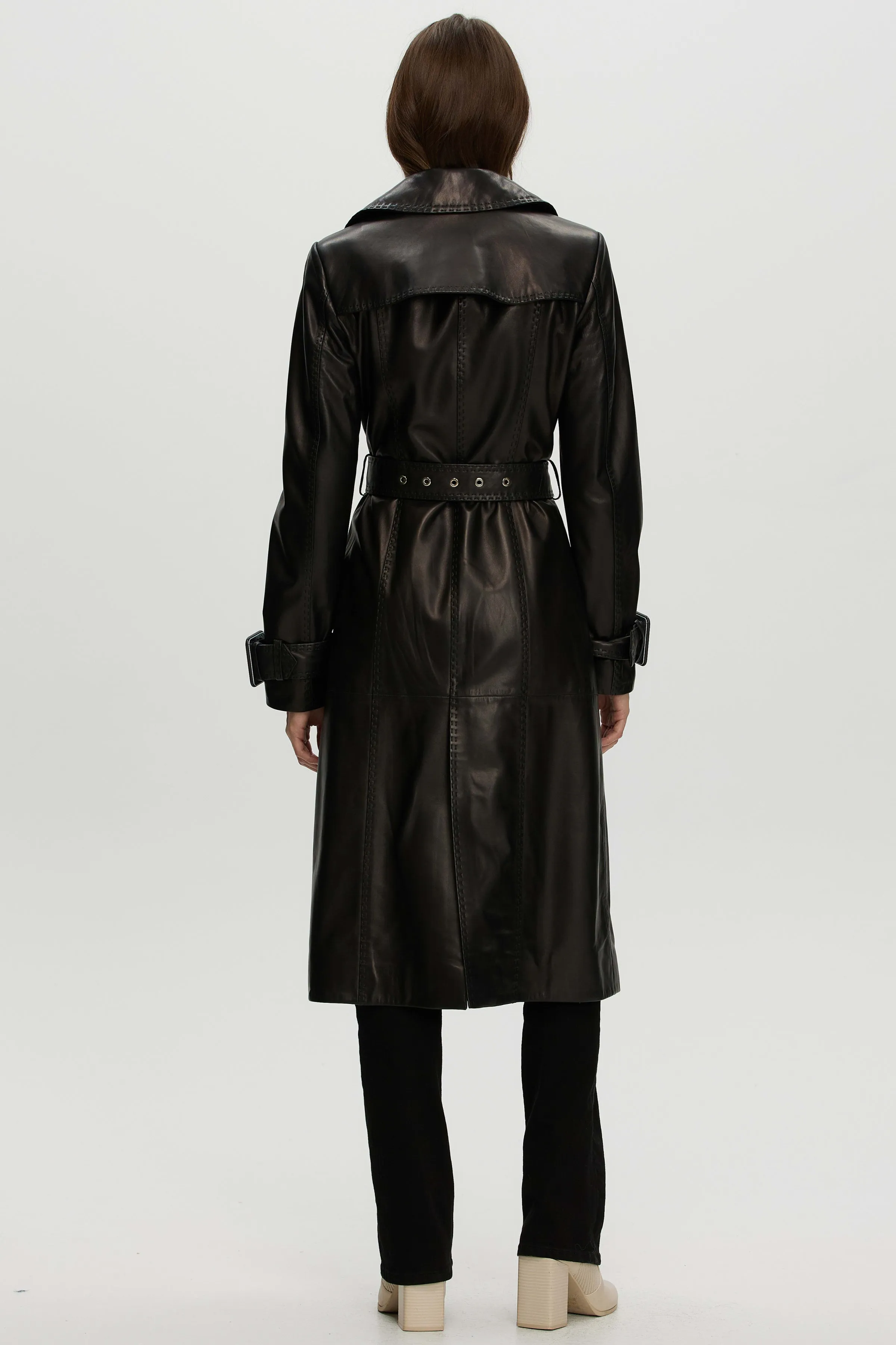 Leather Belted Trenchcoat