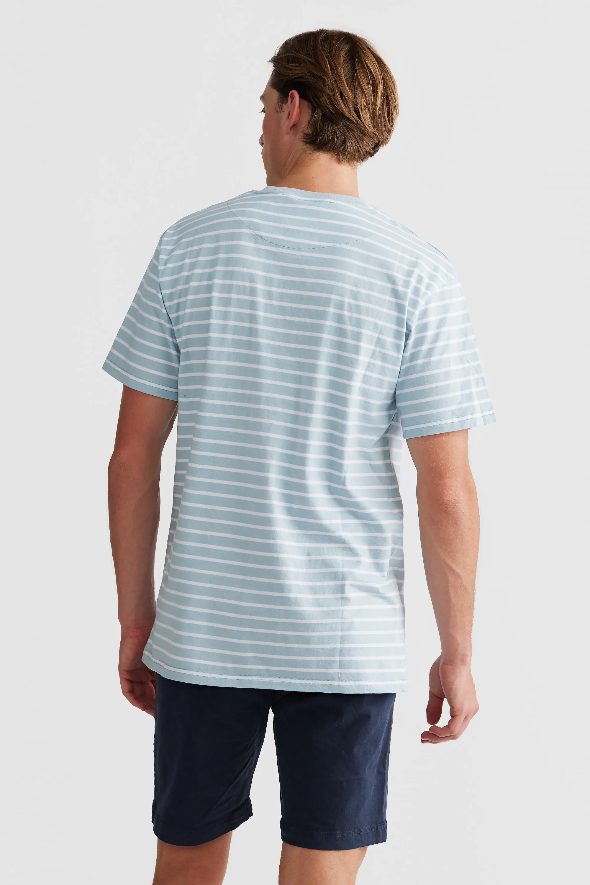 Louis Stripe T Shirt Pale Blue