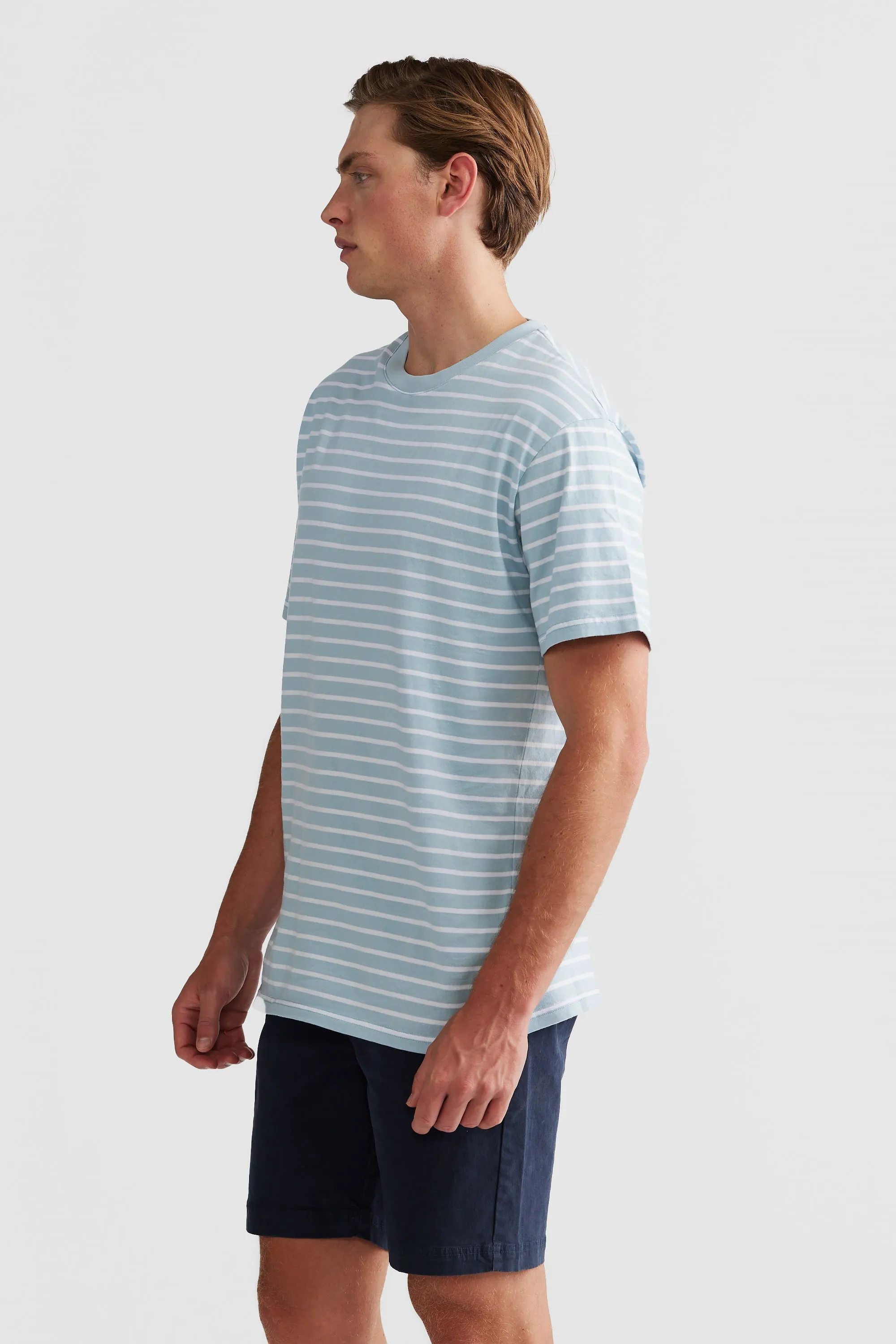 Louis Stripe T Shirt Pale Blue