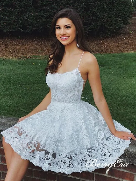 Lovely Lace Short Prom Dresses, Lace Homecoming Dresses, Homecoming Dresses