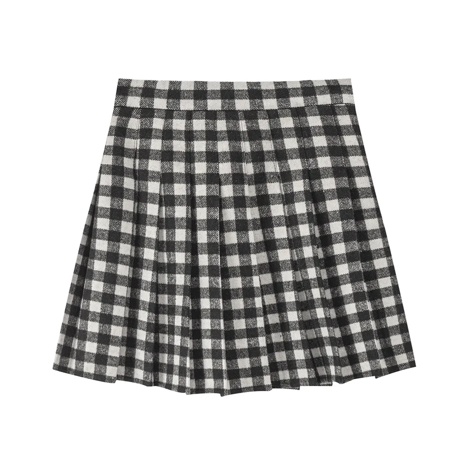 Made A Great Deal Checkered Skirt