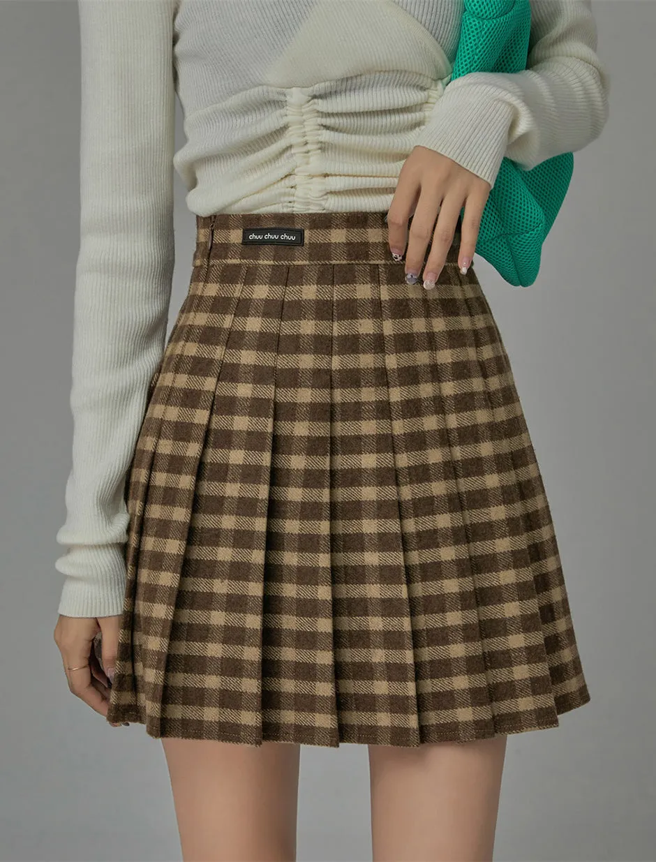 Made A Great Deal Checkered Skirt