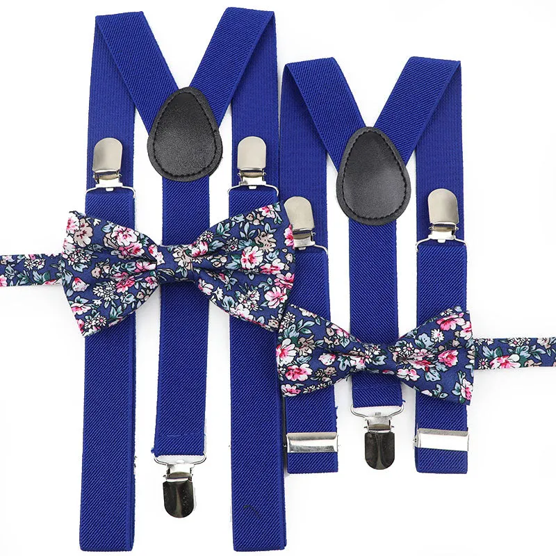 Me and Mini Me Floral Bow Ties and Braces - Various Colours