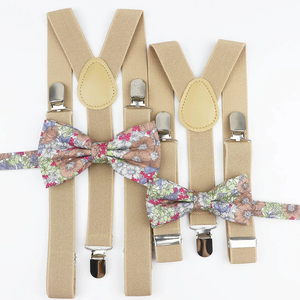 Me and Mini Me Floral Bow Ties and Braces - Various Colours