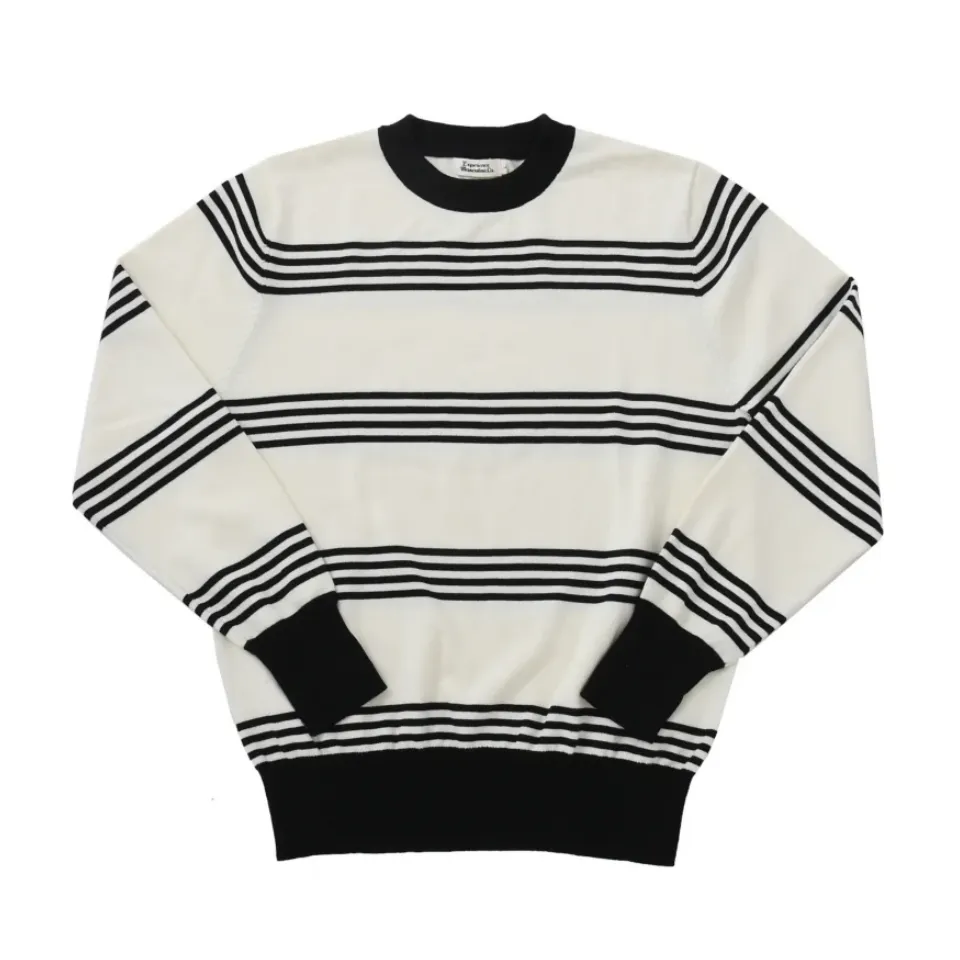 Men's Knitted Striped Long Sleeves T-shirt