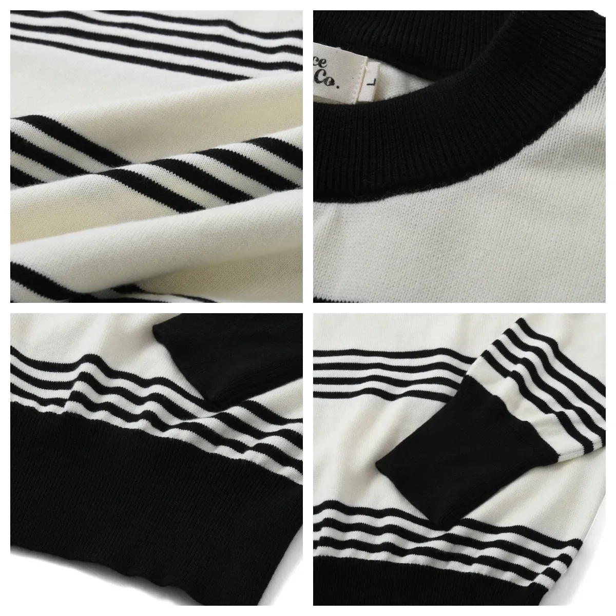 Men's Knitted Striped Long Sleeves T-shirt