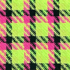 Neon Checkered Boucle Fabric