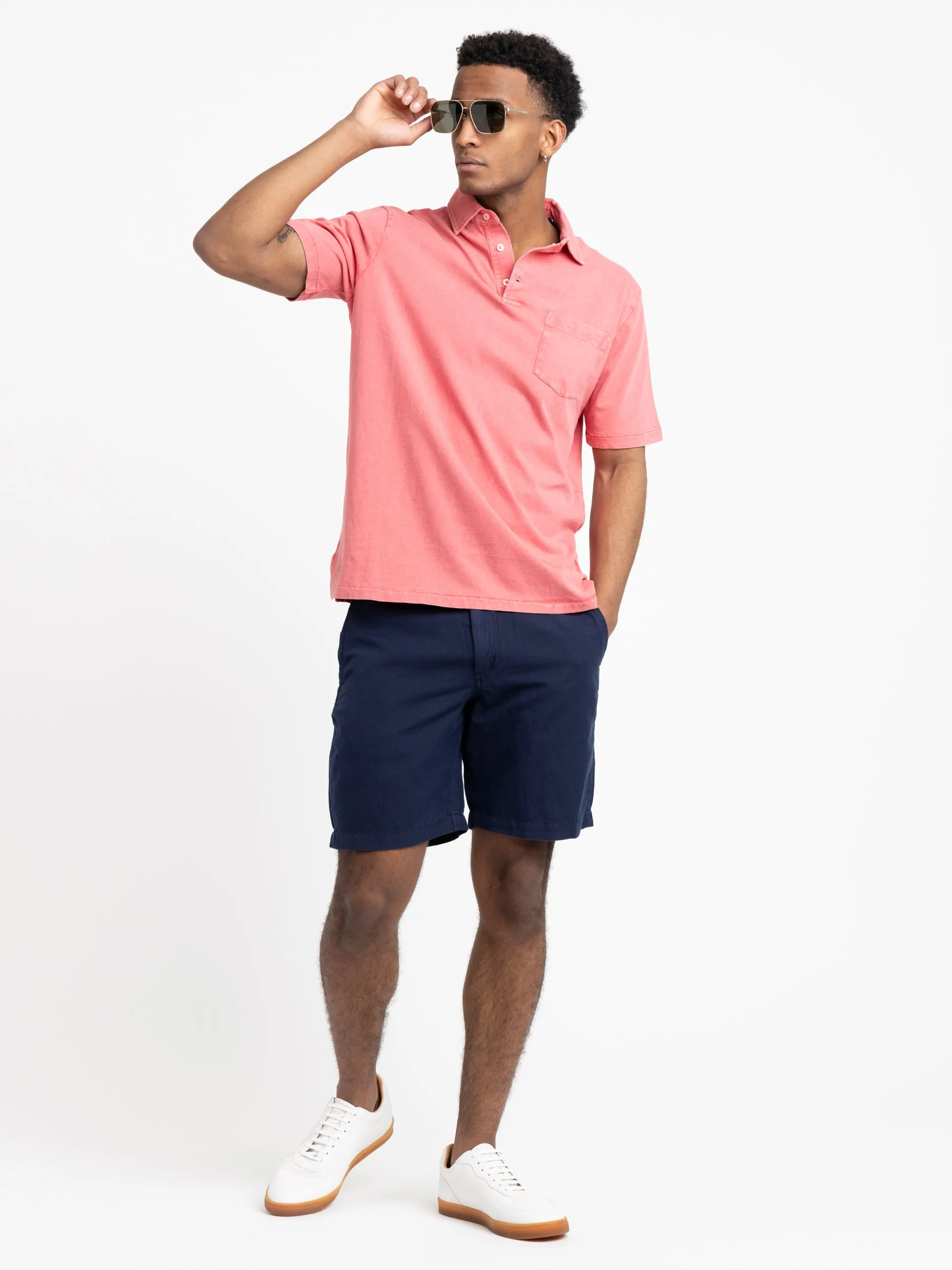 Newport Navy 8.5-Inch Classic Fit Linen-Cotton Short