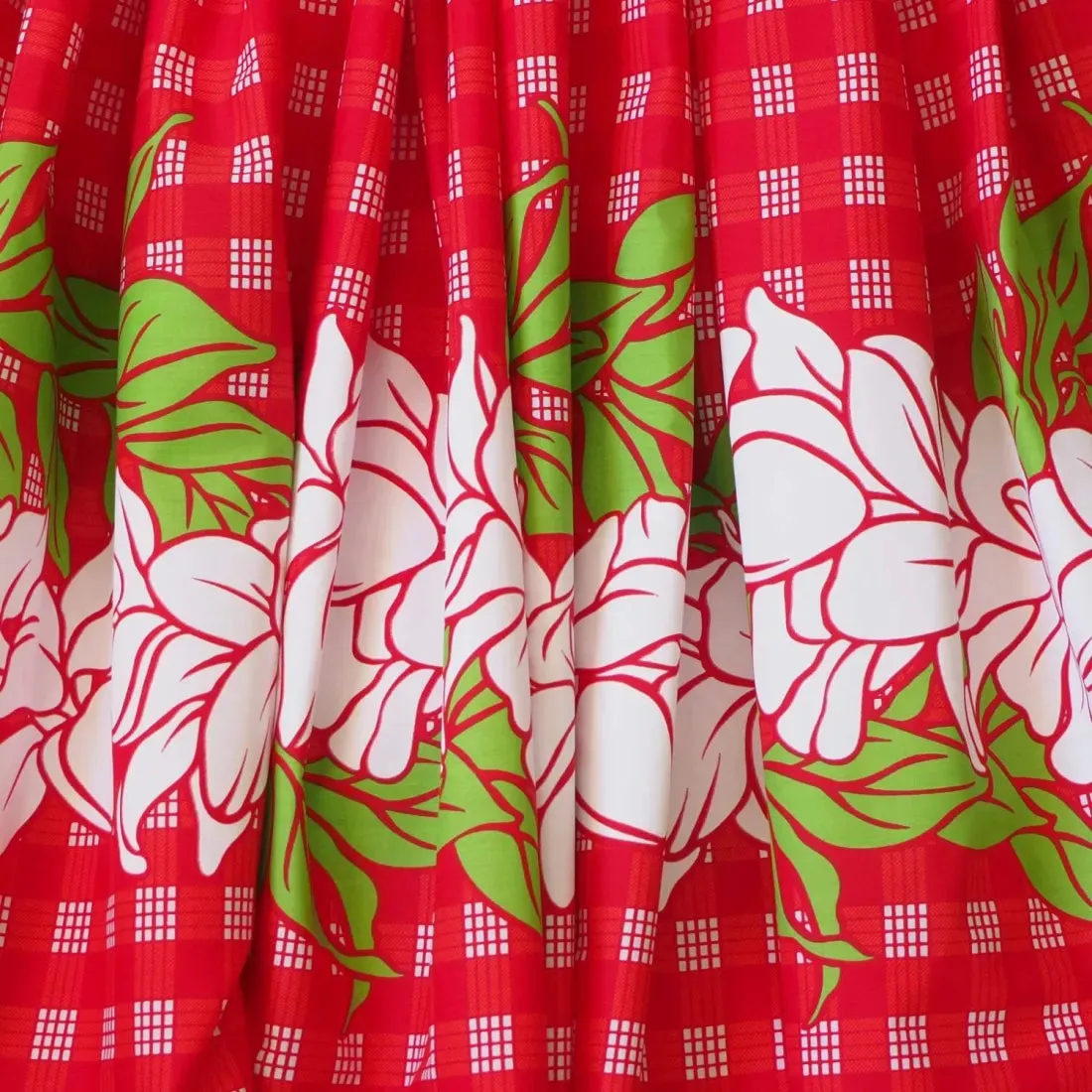 Palaka Red Single Pa'u Hawaiian Hula Skirt