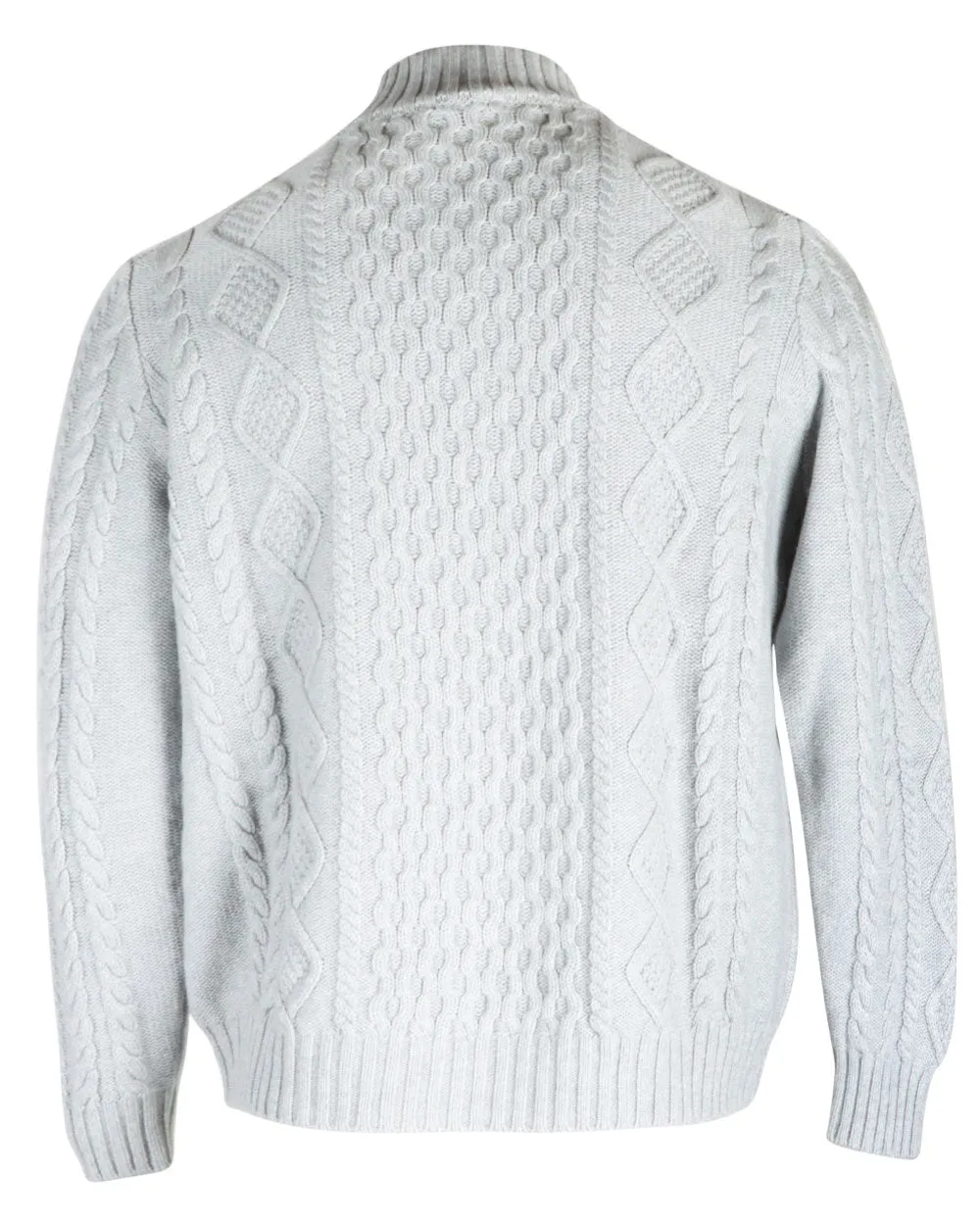 Pearl Grey Cable Knit Sweater