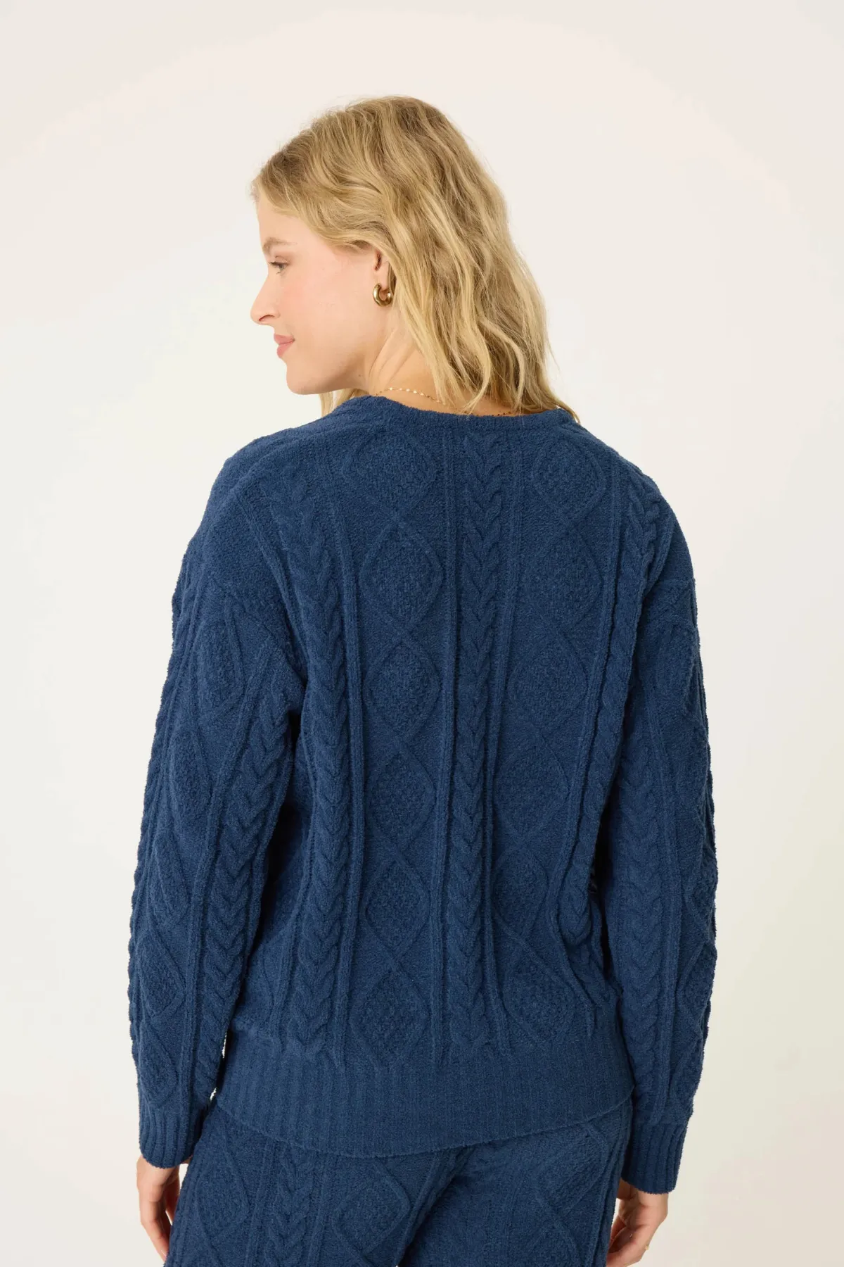 P.J. Salvage Chenille Cozy Cable Lounge V-Neck Sweater