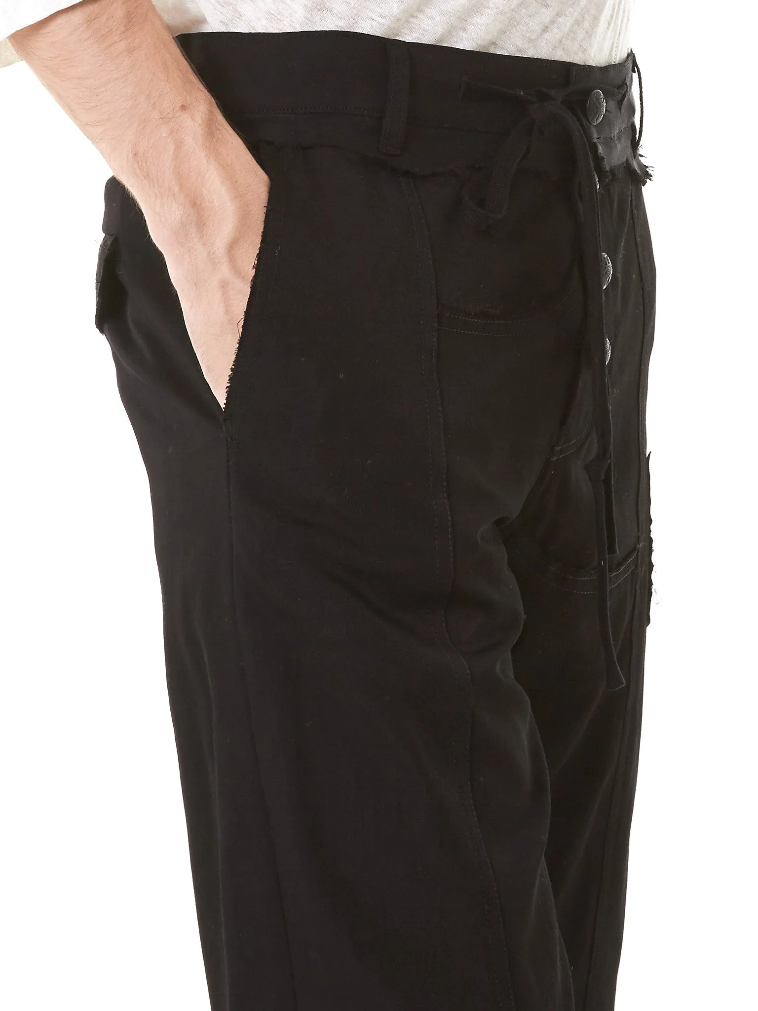 Raw-Finish Military Shorts (CD17S-0622-BLACK)