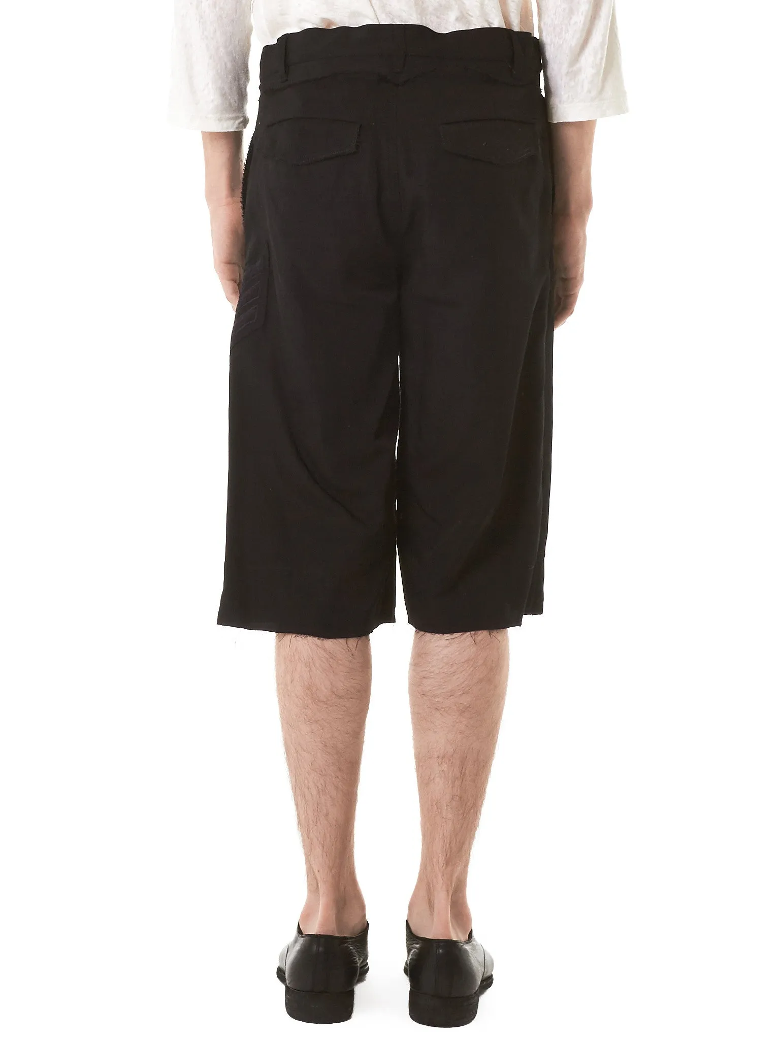 Raw-Finish Military Shorts (CD17S-0622-BLACK)