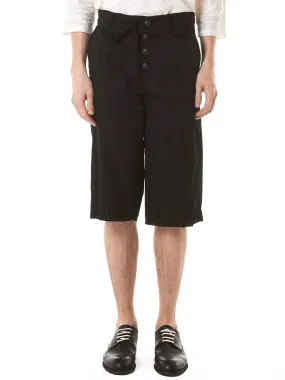 Raw-Finish Military Shorts (CD17S-0622-BLACK)