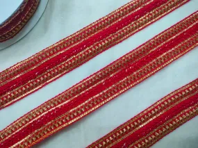 Red Fancy Zari Trim