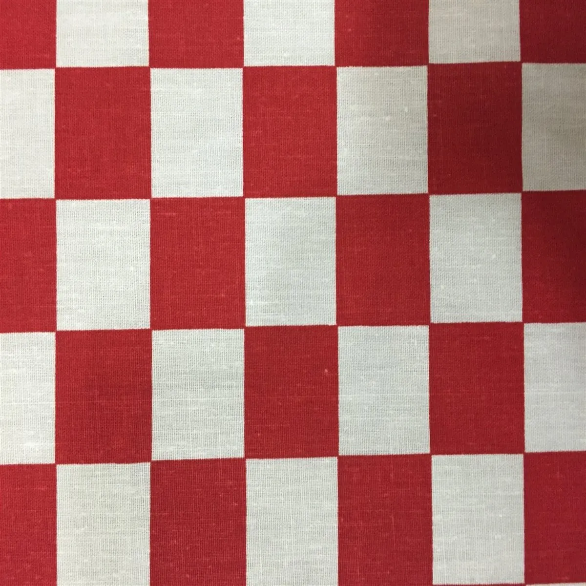 Red White Checkered Poly Cotton Fabric