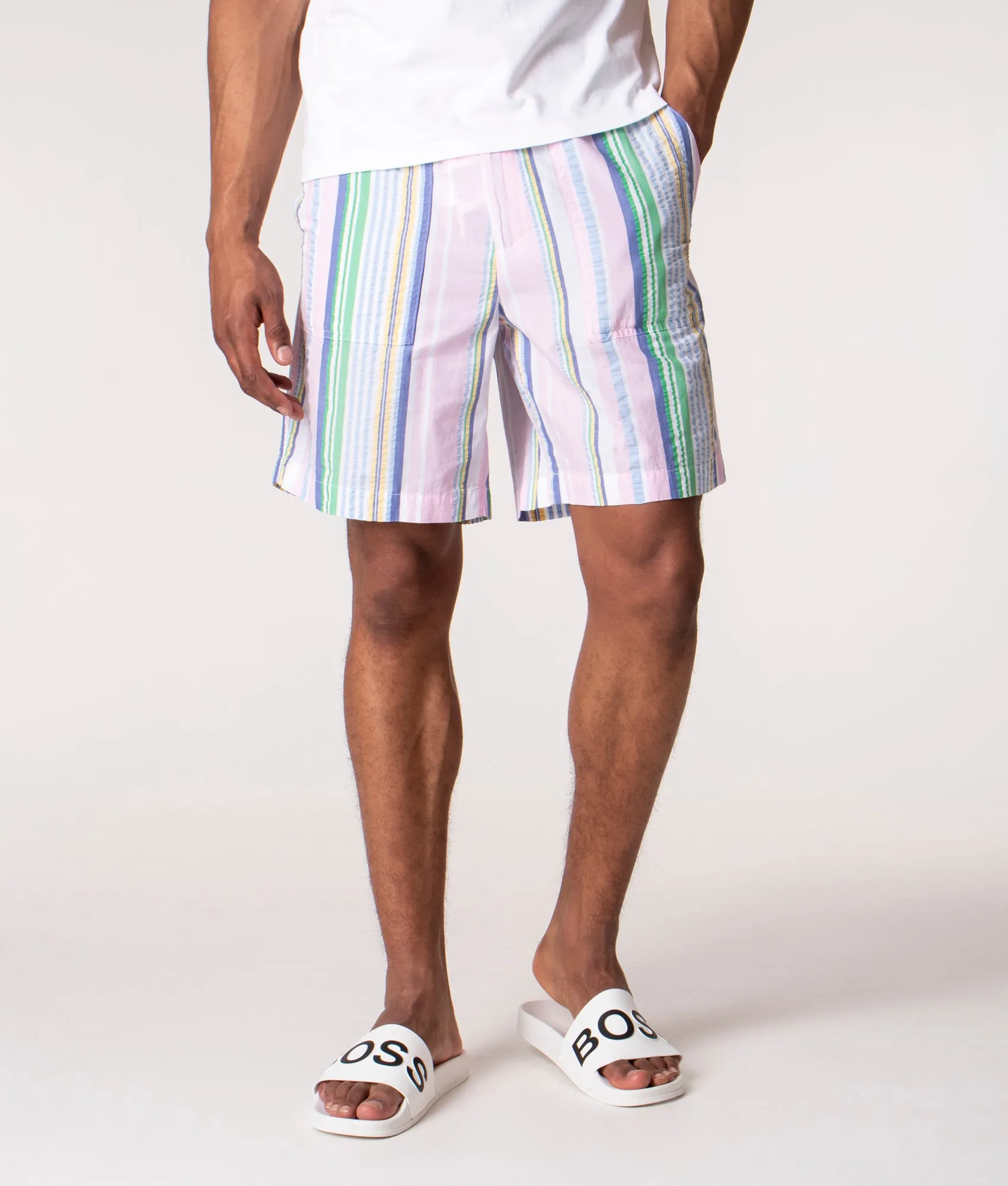 Relaxed Fit Lightweight Seersucker Shorts