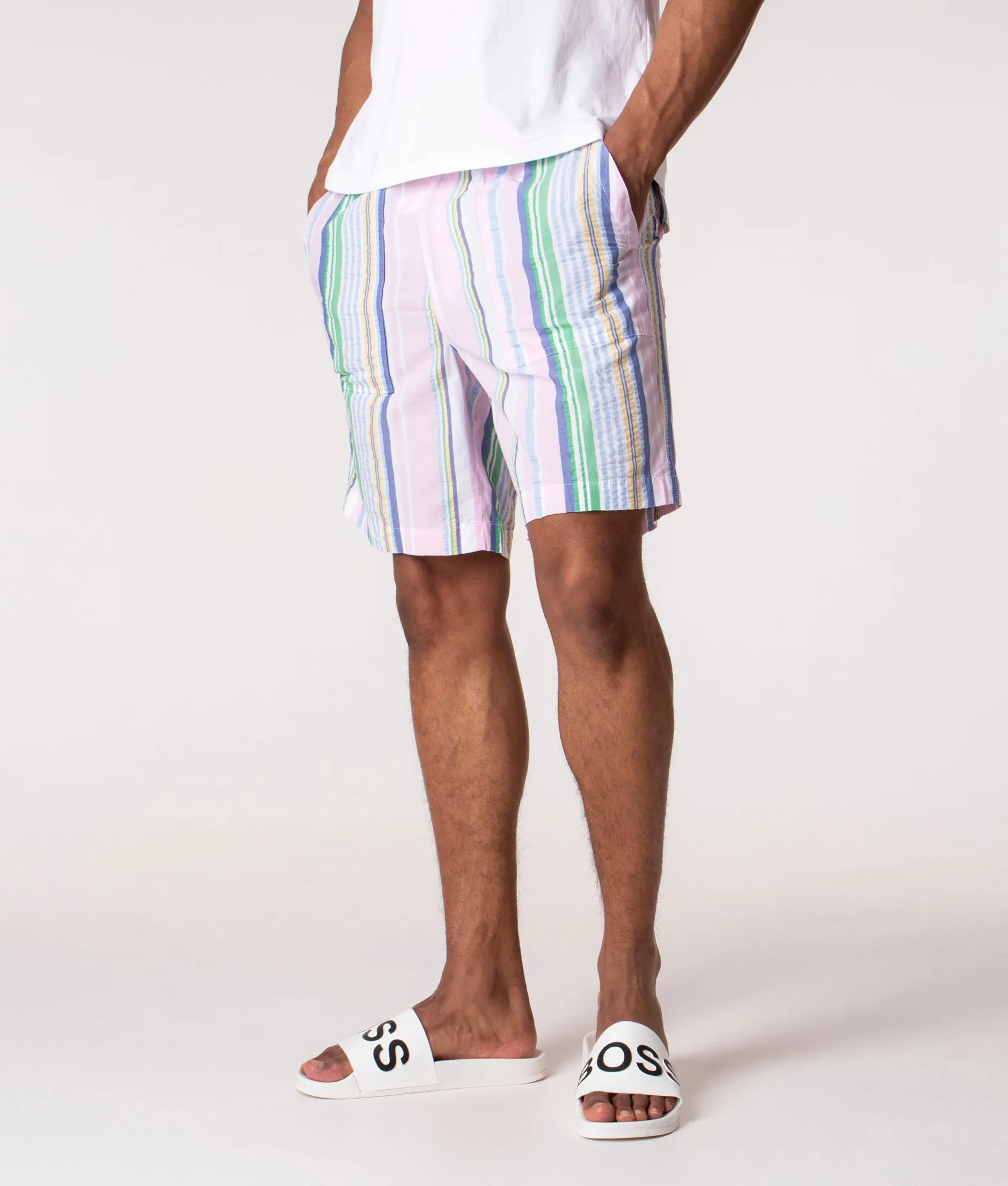 Relaxed Fit Lightweight Seersucker Shorts