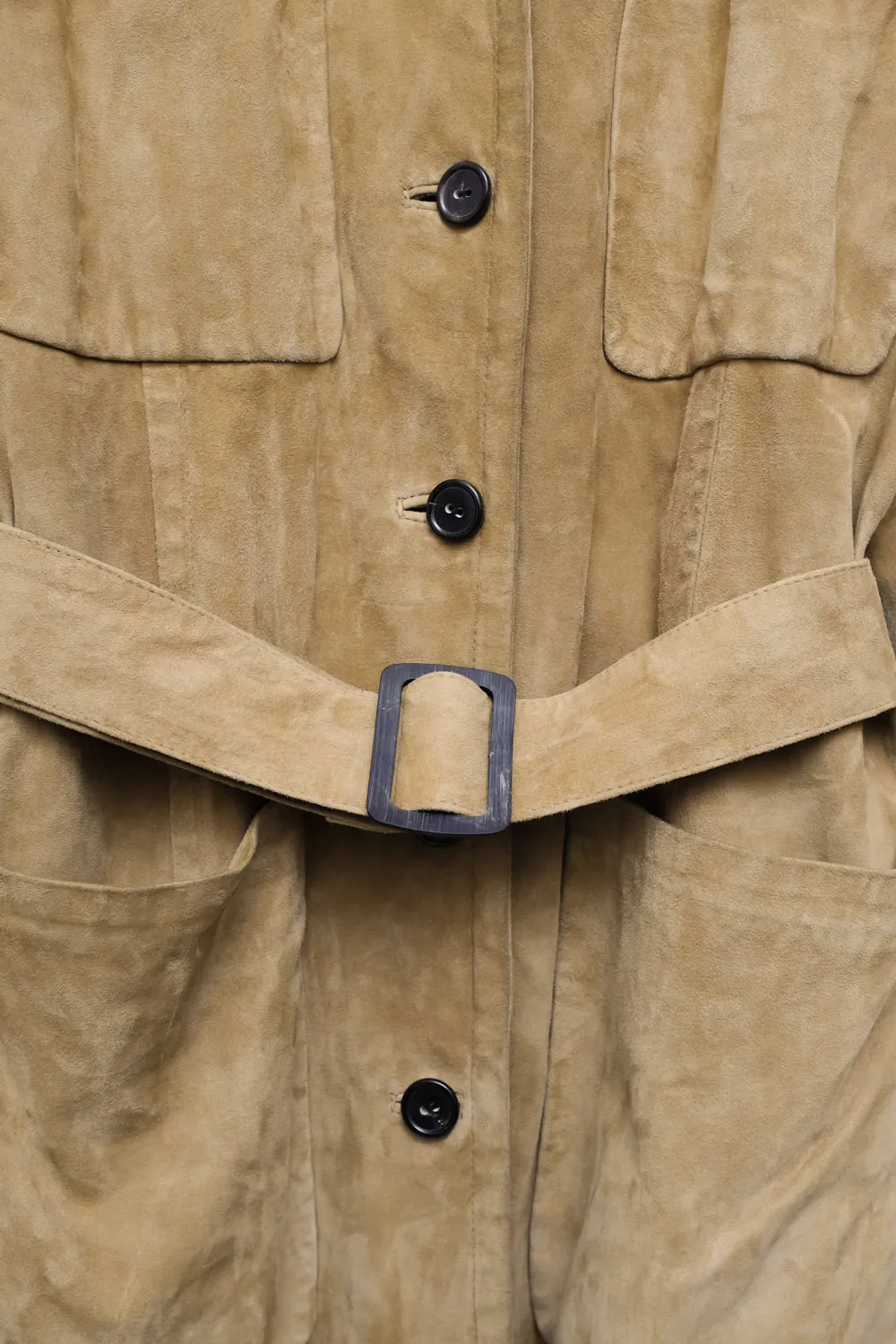 RENE LEZARD CAMEL SUEDE BELTED LEATHER JACKET