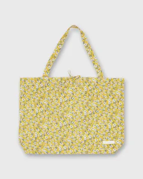 Reusable Tote Bag in Marigold/Blue Peach Blossom Liberty Fabric