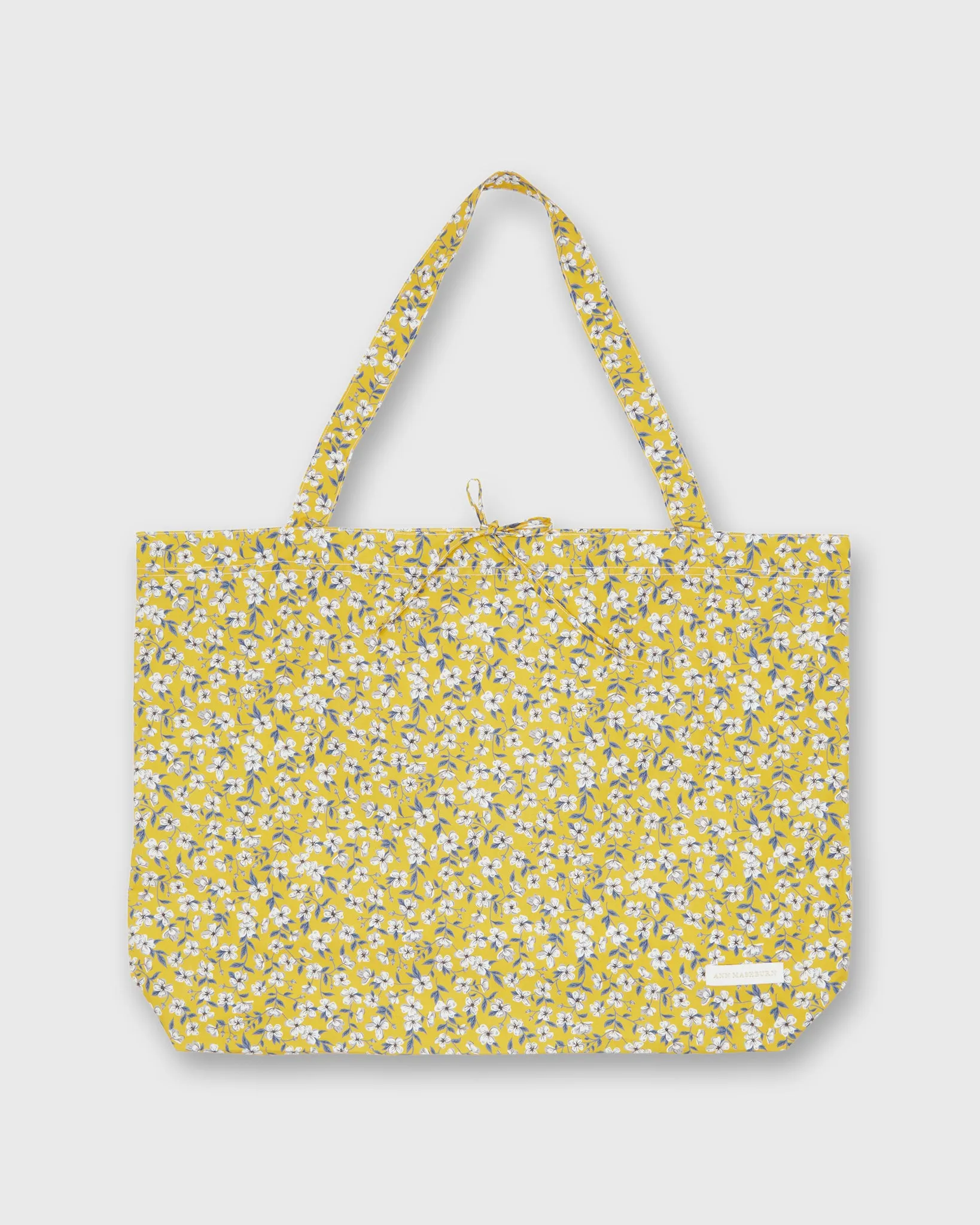 Reusable Tote Bag in Marigold/Blue Peach Blossom Liberty Fabric