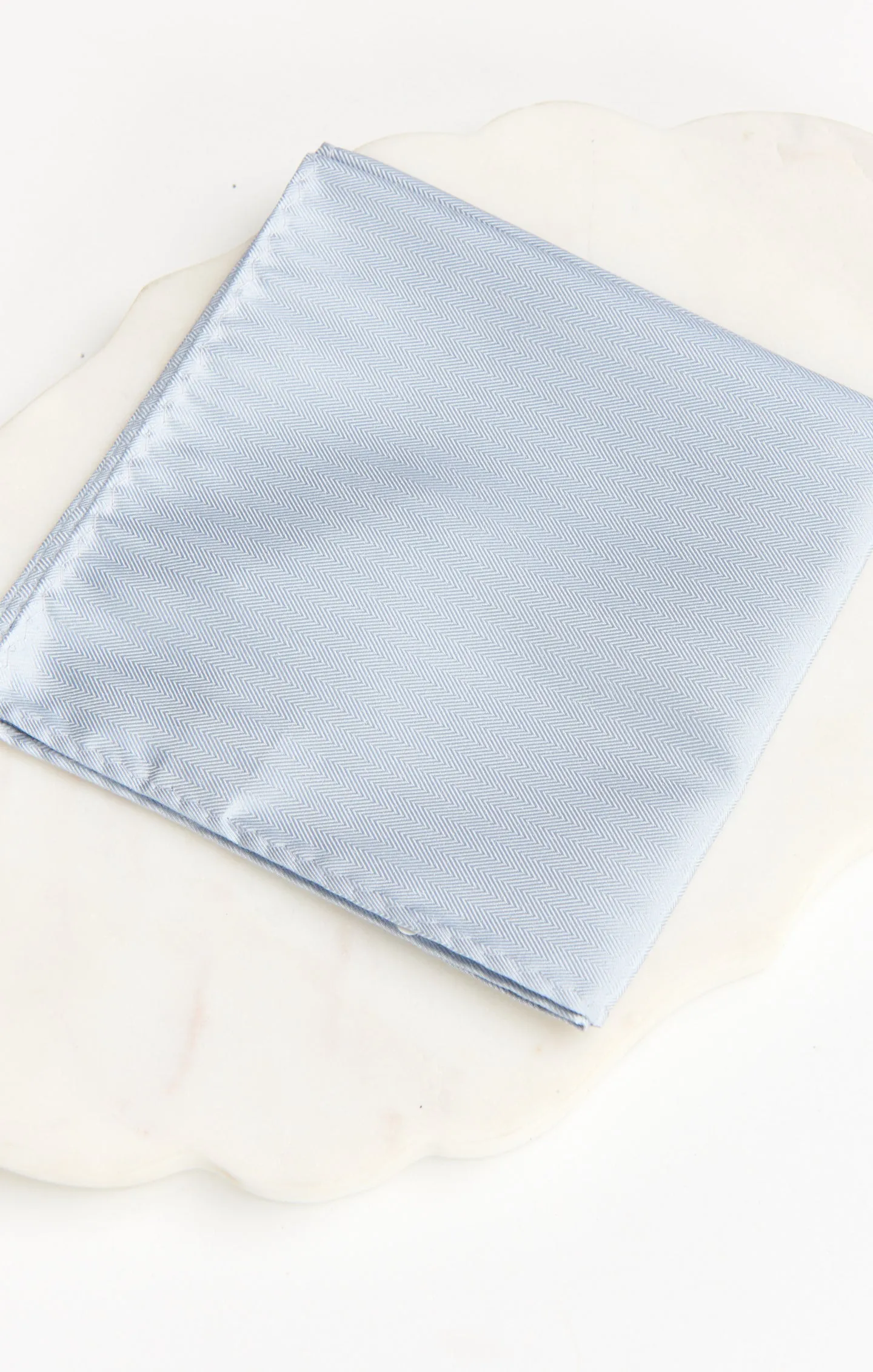 Sam Pocket Square ~ Steel Blue Solid