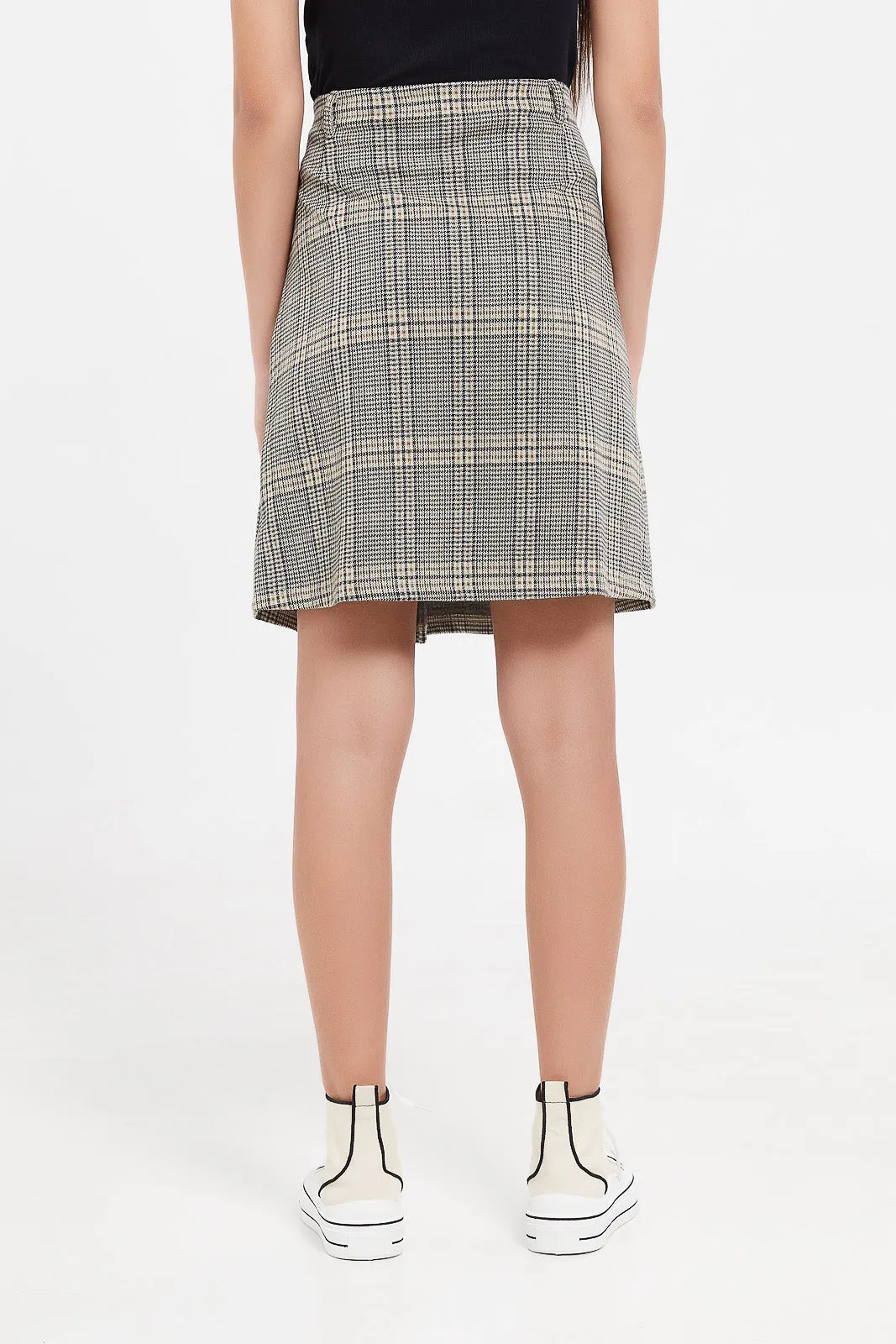 Senior Girls Brown Plaid Skirt