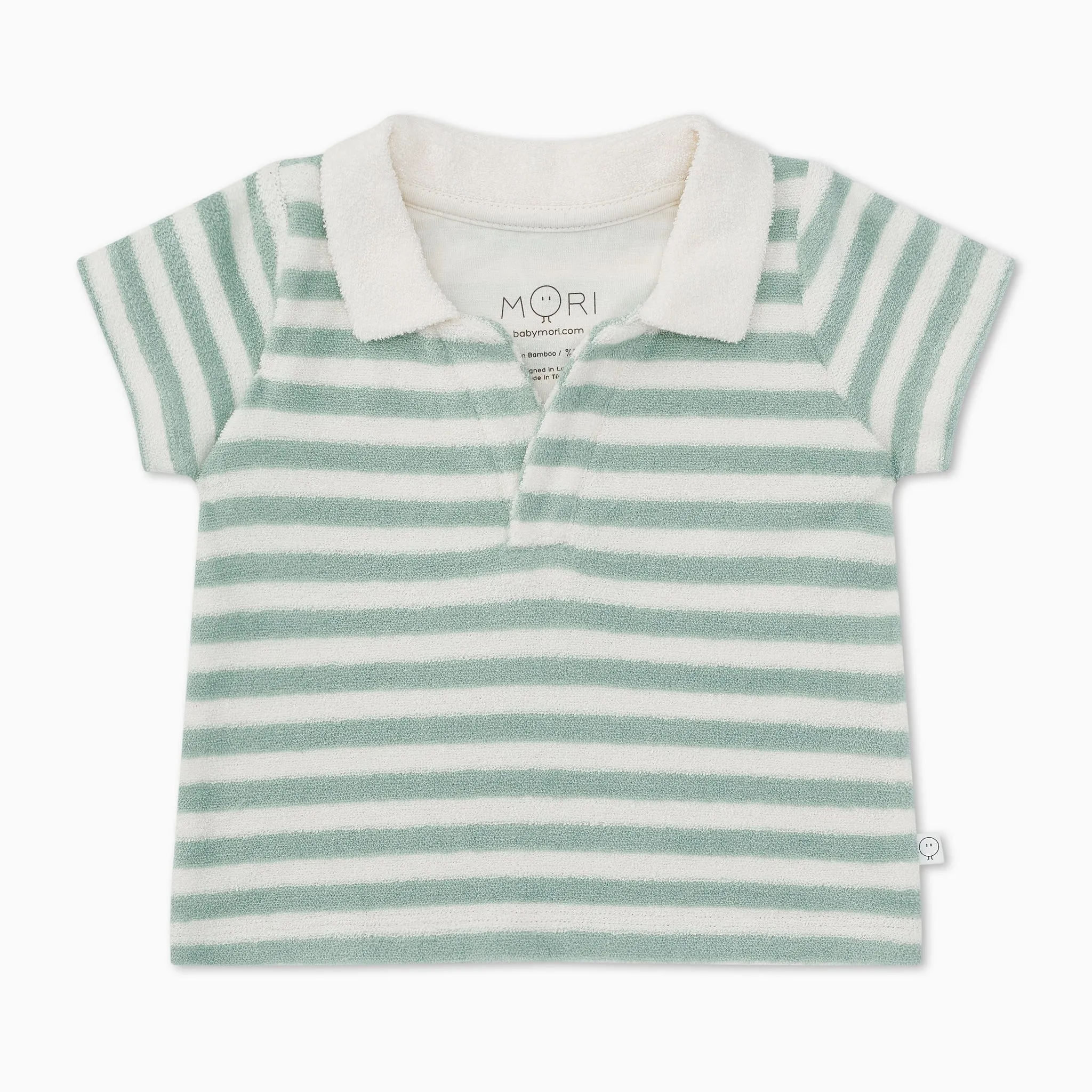 Striped Terry Towelling Polo Shirt