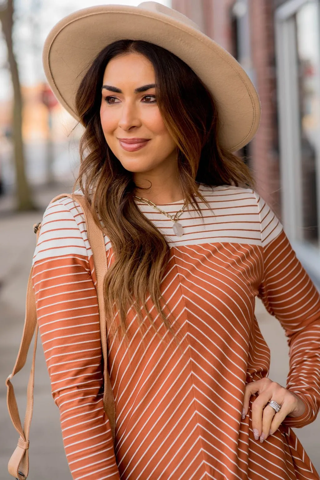 Striped Top Chevron Tee