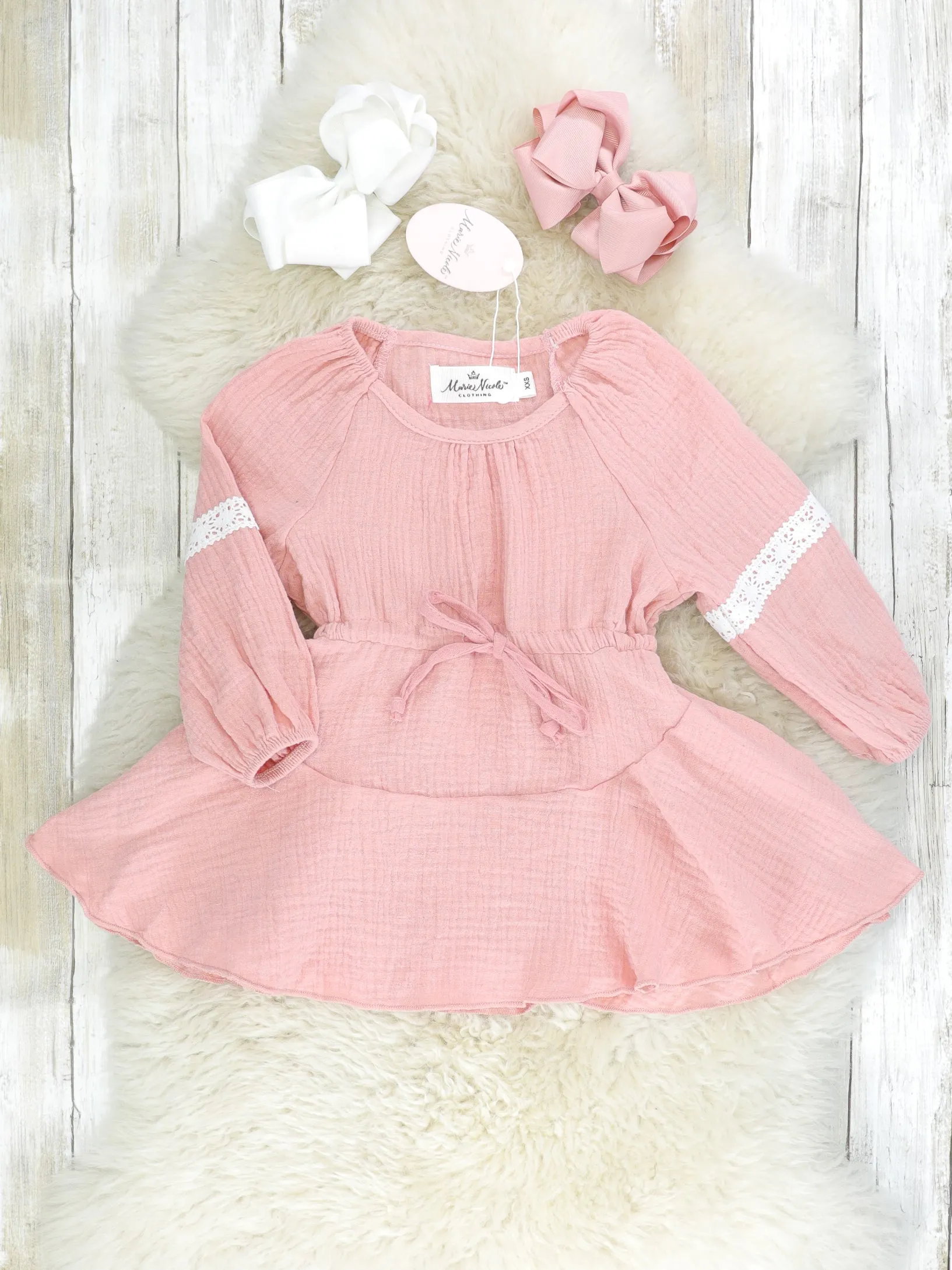 Sweet Pink Tie Swing Dress