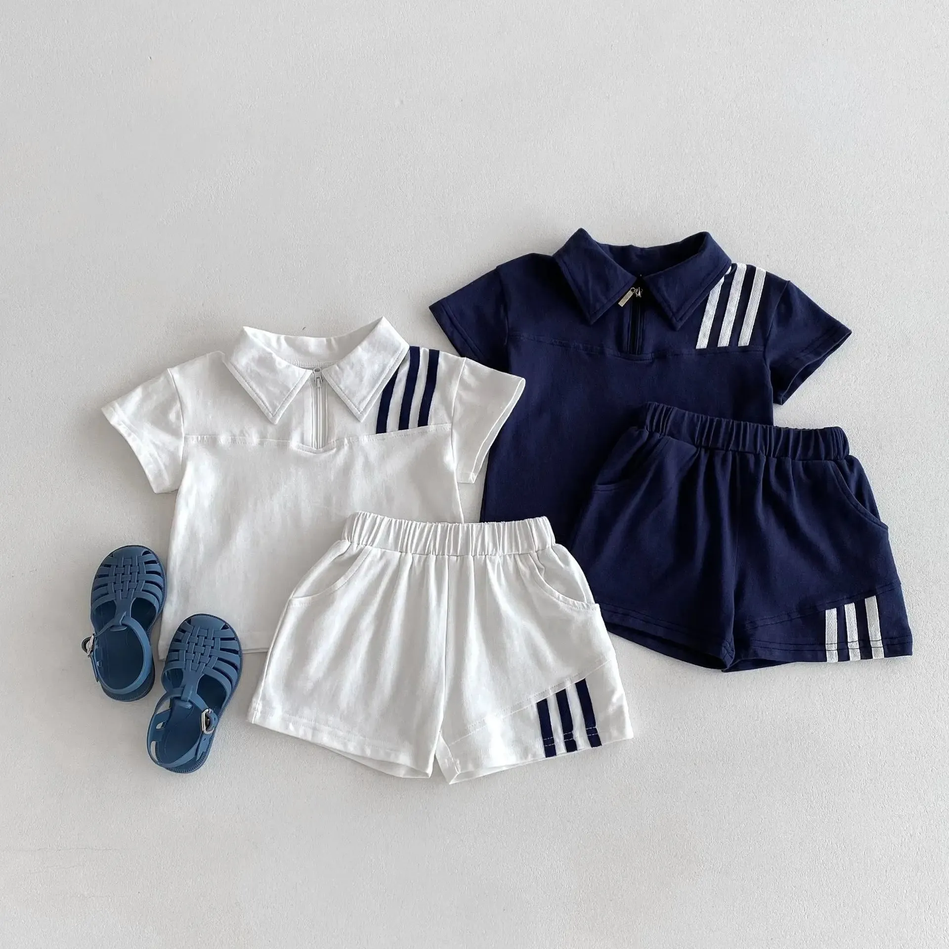 Three Stripes Tee & Shorts Set