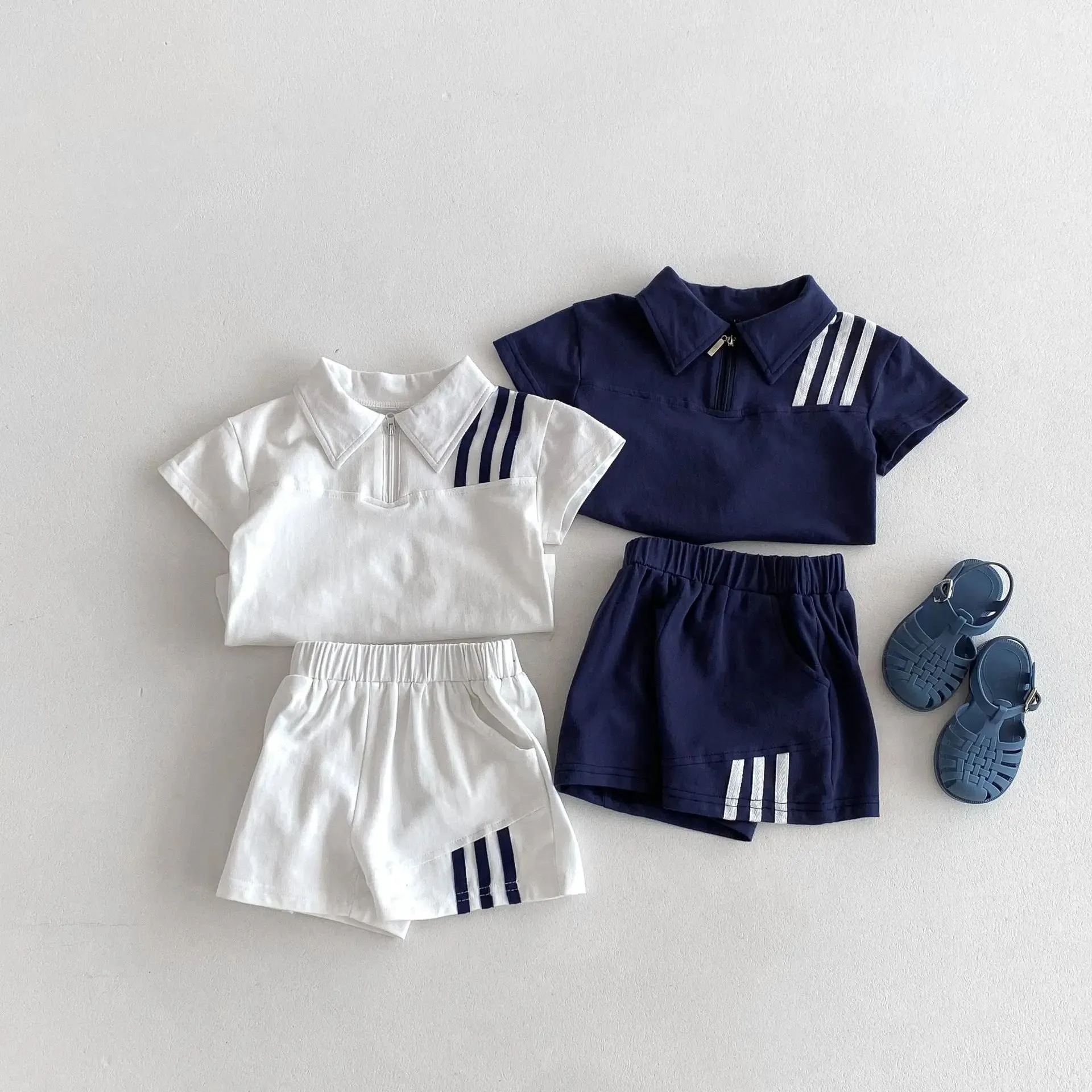 Three Stripes Tee & Shorts Set