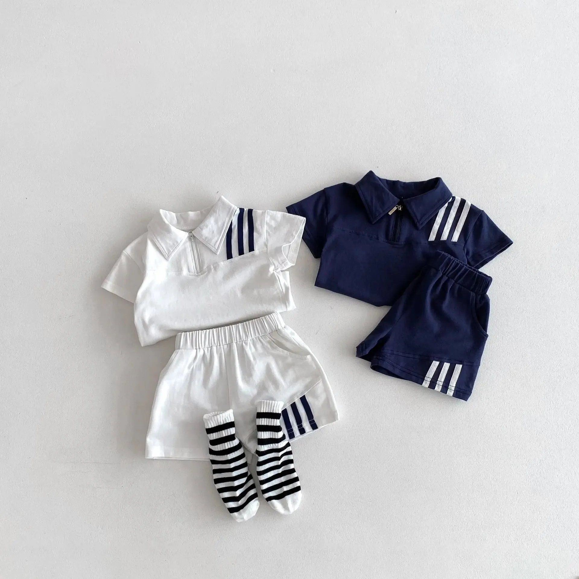 Three Stripes Tee & Shorts Set