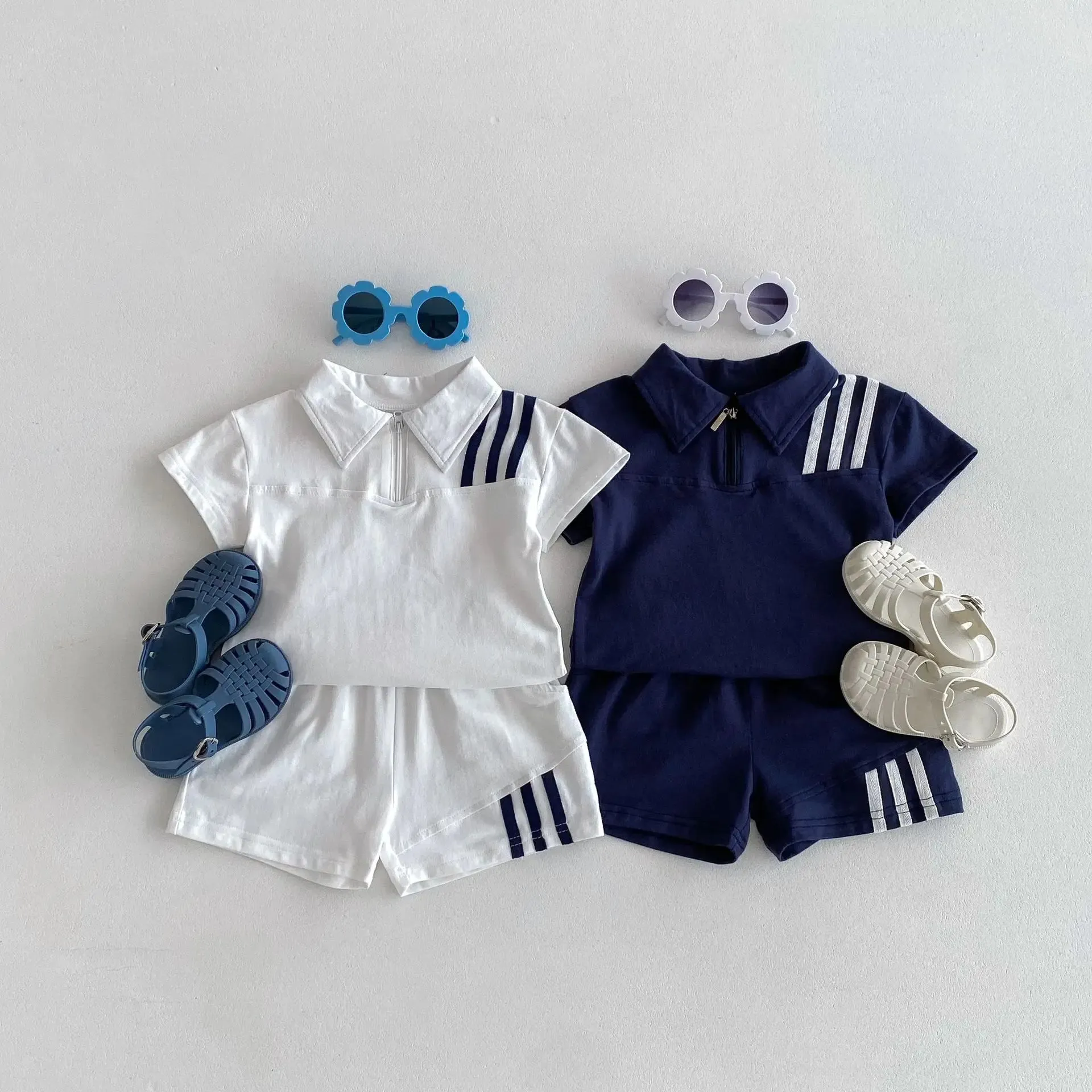 Three Stripes Tee & Shorts Set