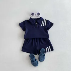 Three Stripes Tee & Shorts Set