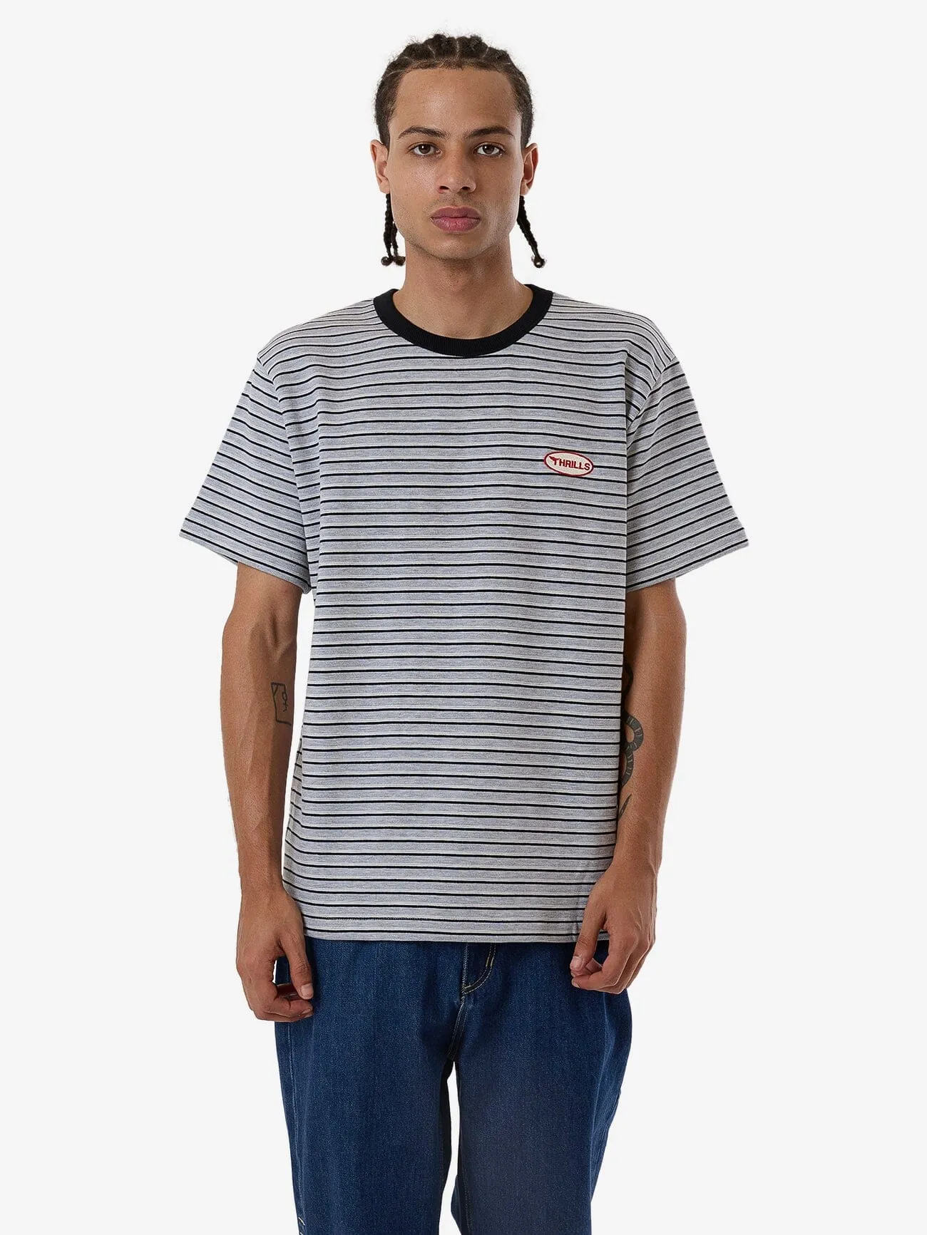 Tribute To Chaos Stripe Merch Fit Tee - Black