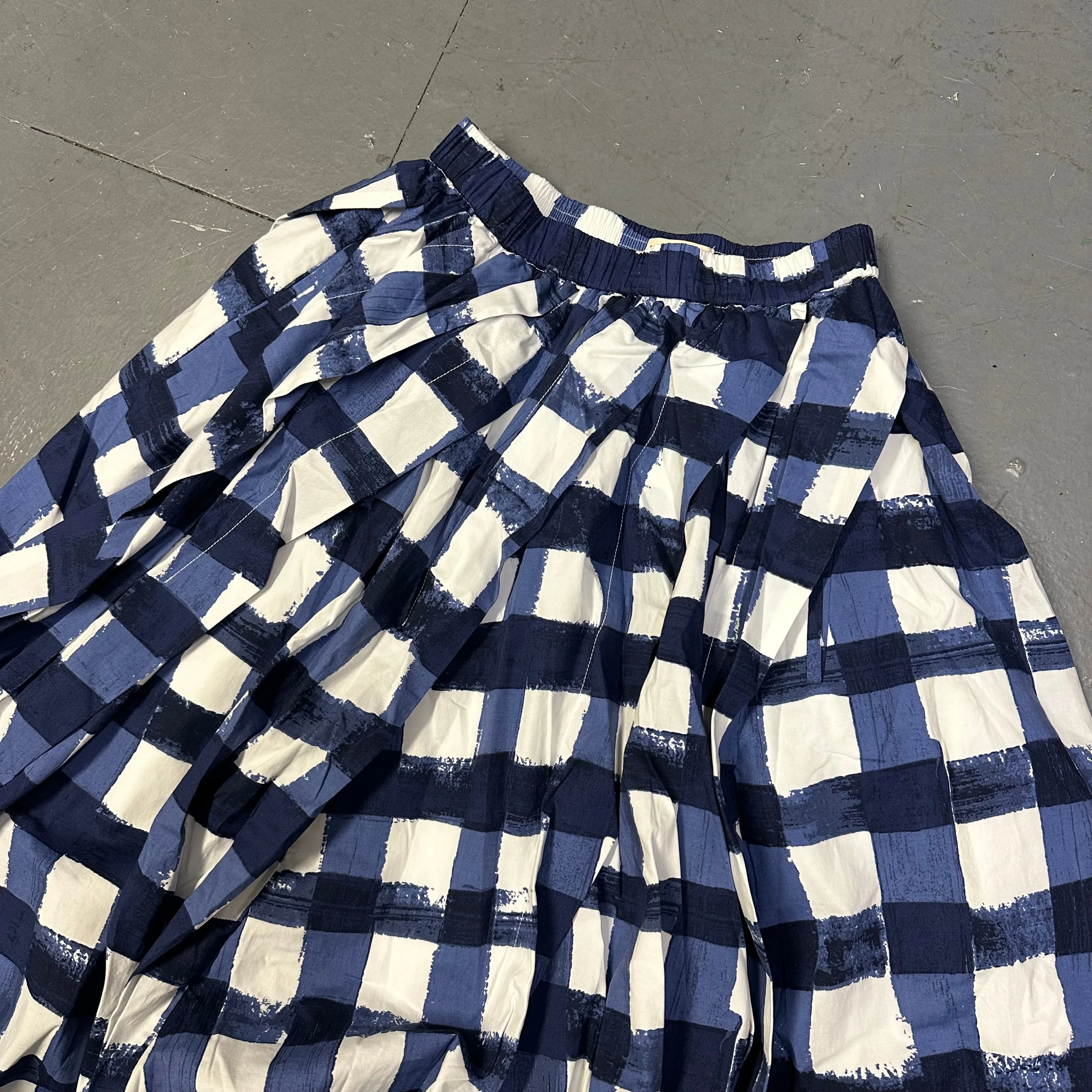 Uniqlo X Marni Checkered Skirt In Blue ( S )