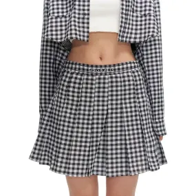 Vintage Academy Black And White Checkered Skirt