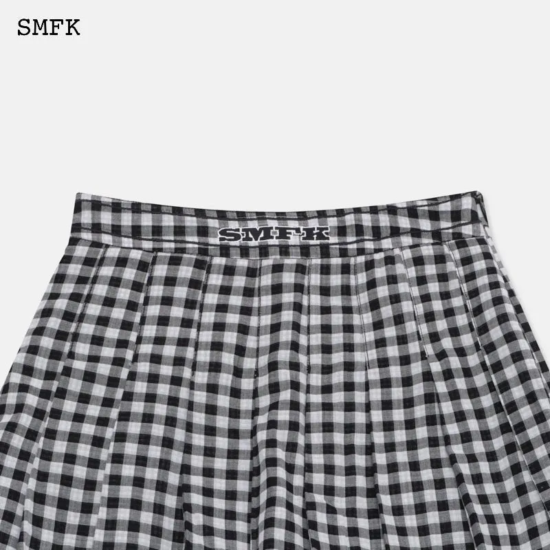 Vintage Academy Black And White Checkered Skirt