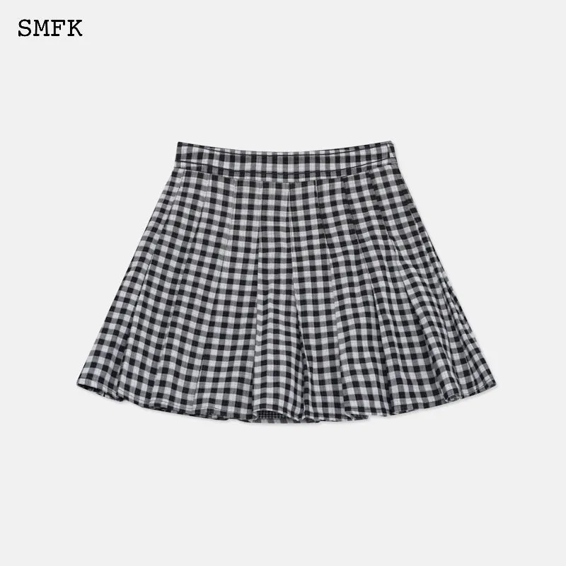 Vintage Academy Black And White Checkered Skirt