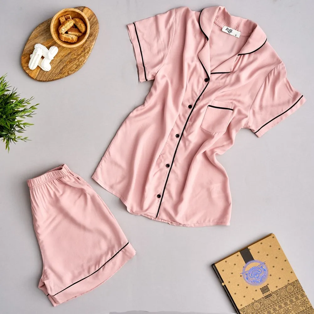 Women summer pajama set Cashmere buttoned shirt   shorts