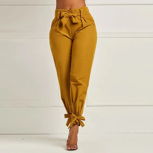 Women's Fashion Drawstring Ankle Trousers