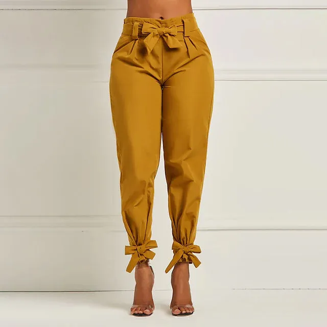 Women's Fashion Drawstring Ankle Trousers