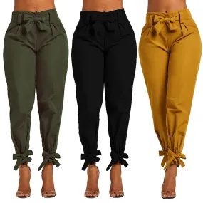 Women's Fashion Drawstring Ankle Trousers