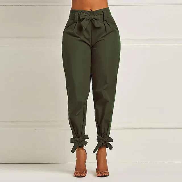 Women's Fashion Drawstring Ankle Trousers