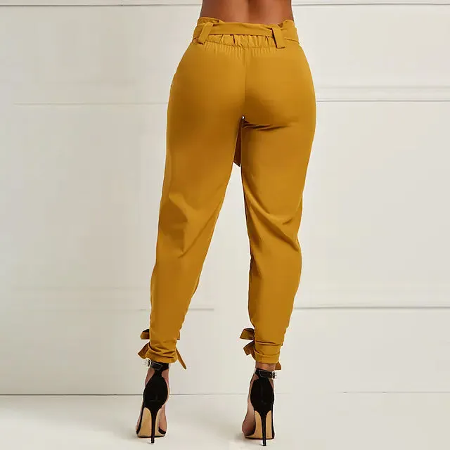 Women's Fashion Drawstring Ankle Trousers