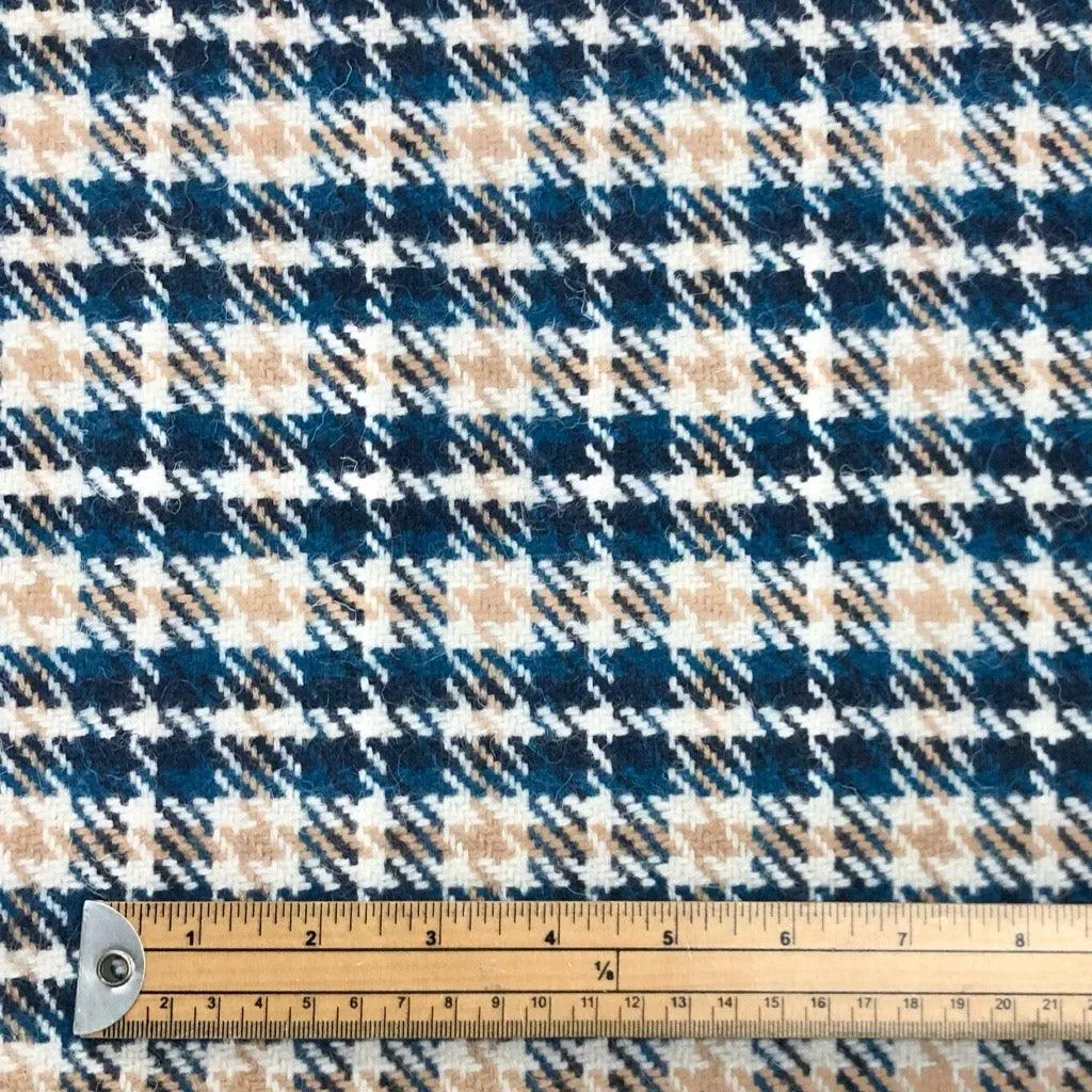 Woven Checkered Wool Blend Fabric