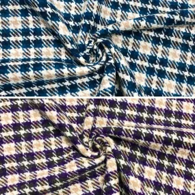 Woven Checkered Wool Blend Fabric